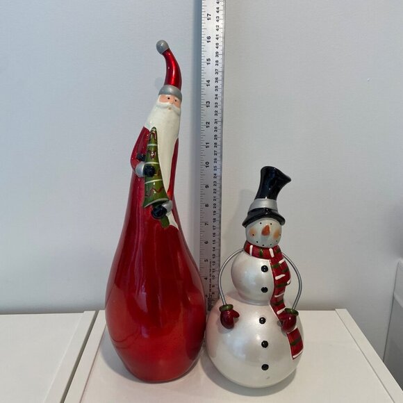 Santa & Snowman Ceramic Christmas home Decor Set Holidays decoration Christmas - Picture 9 of 14